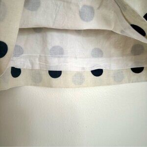 J. Crew Linen Blend Black and Cream White Polka Dot Mini Skirt Size 12
